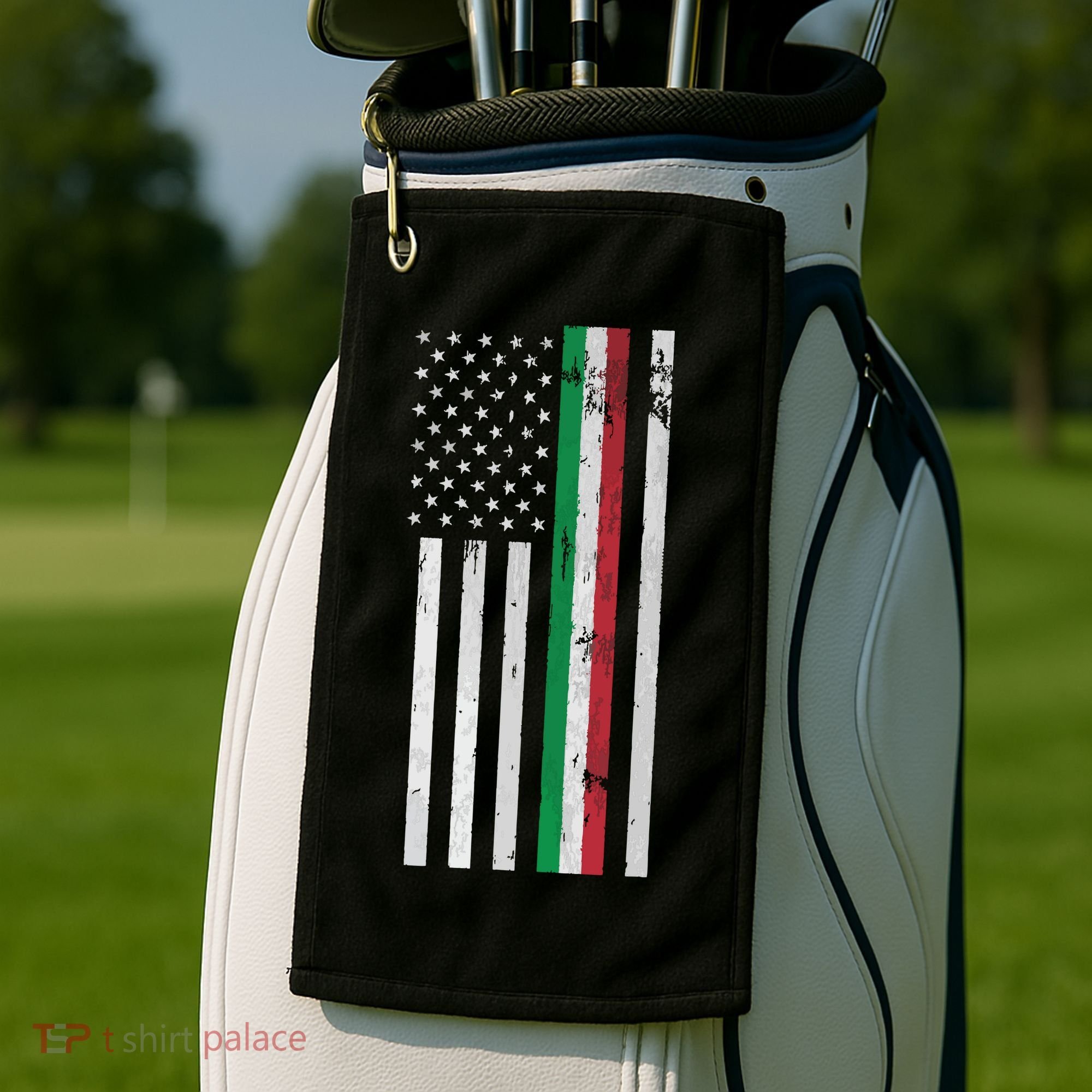 Italian American Flag Italian American Pride Golf Towel