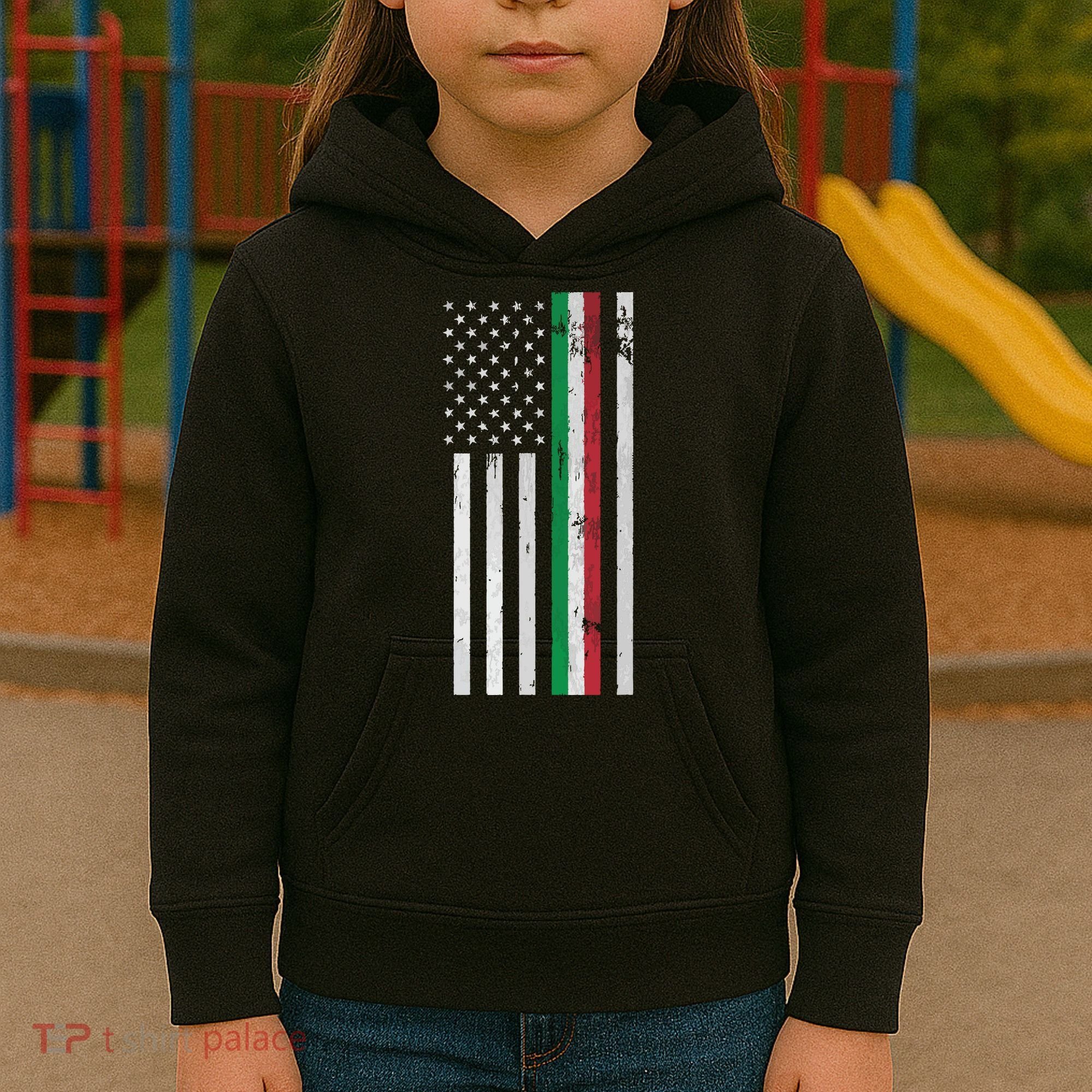 Italian American Flag Italian American Pride Kids Hoodie