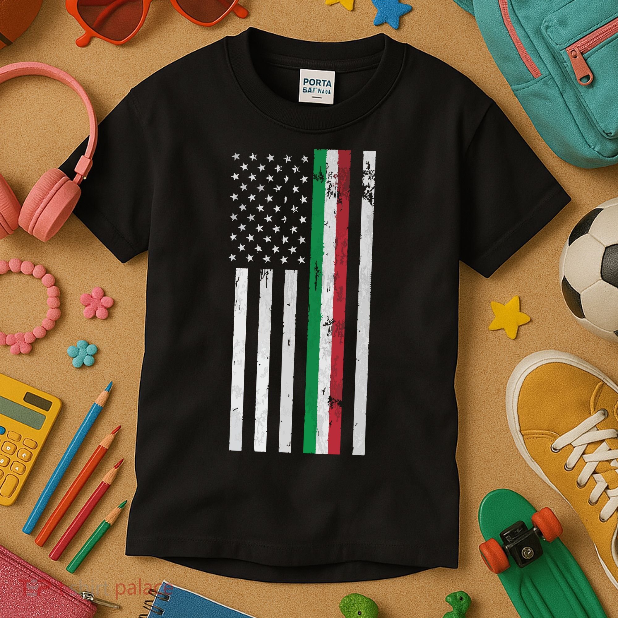 Italian American Flag Italian American Pride Kids T-Shirt