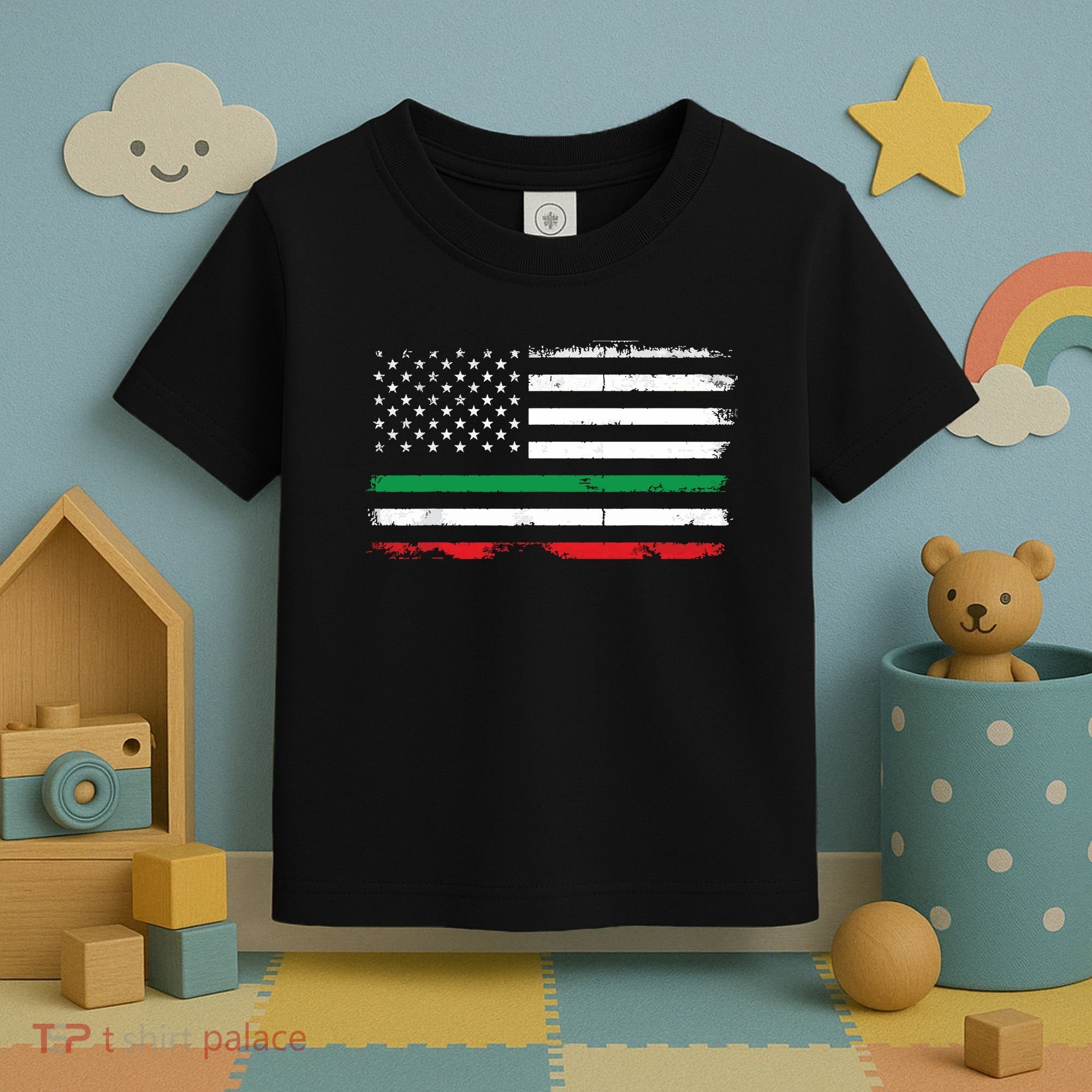 Italian American Flag Italy Flag Toddler T-Shirt