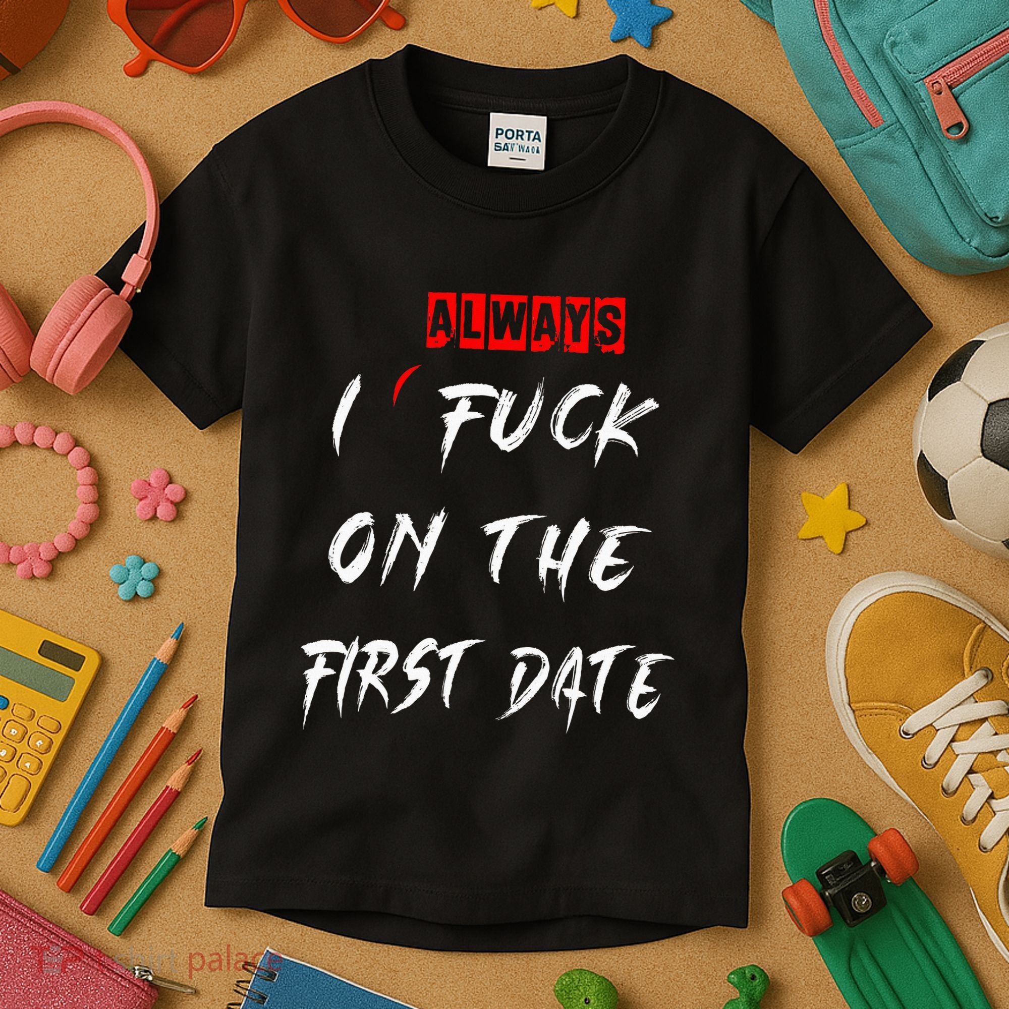 I Always Fuck On The First Date Funny First Date Kids T-Shirt