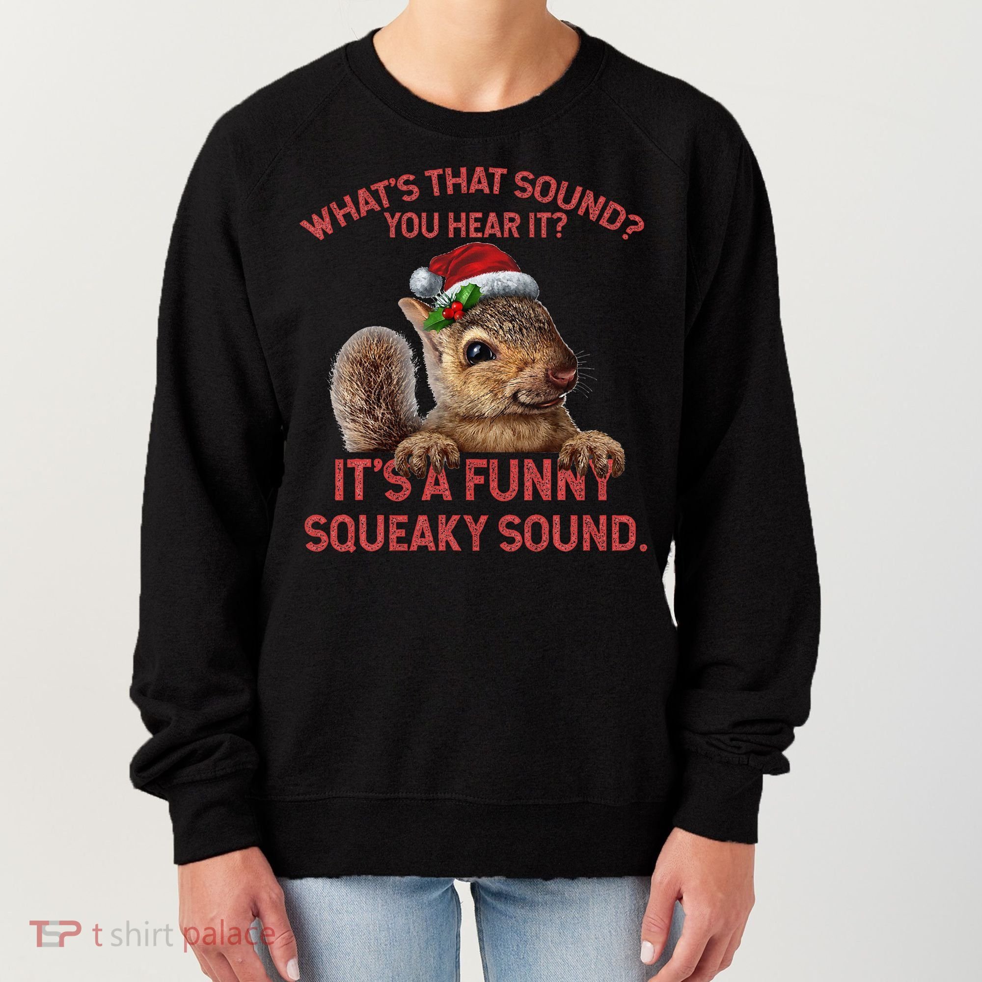 ItS A Funny Squeaky Sound Christmas Squirrel Women's Sweatshirt