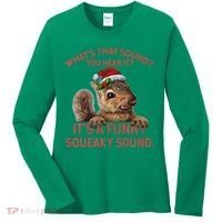 ItS A Funny Squeaky Sound Christmas Squirrel Women's Long Sleeve Shirt thumb 0