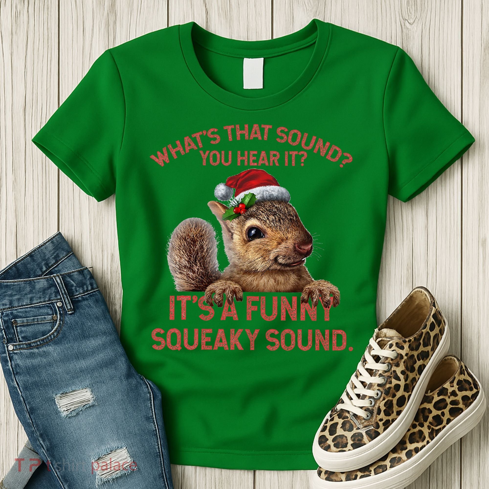 ItS A Funny Squeaky Sound Christmas Squirrel Women's T-Shirt