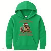 ItS A Funny Squeaky Sound Christmas Squirrel Kids Hoodie thumb 0