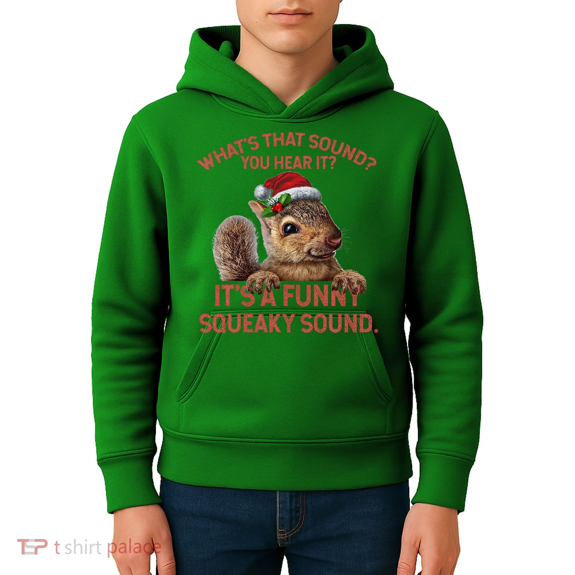 ItS A Funny Squeaky Sound Christmas Squirrel Kids Hoodie