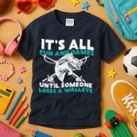 ItS All Fun And Games Until Someone Loses A Walleye Kids T-Shirt thumb 3