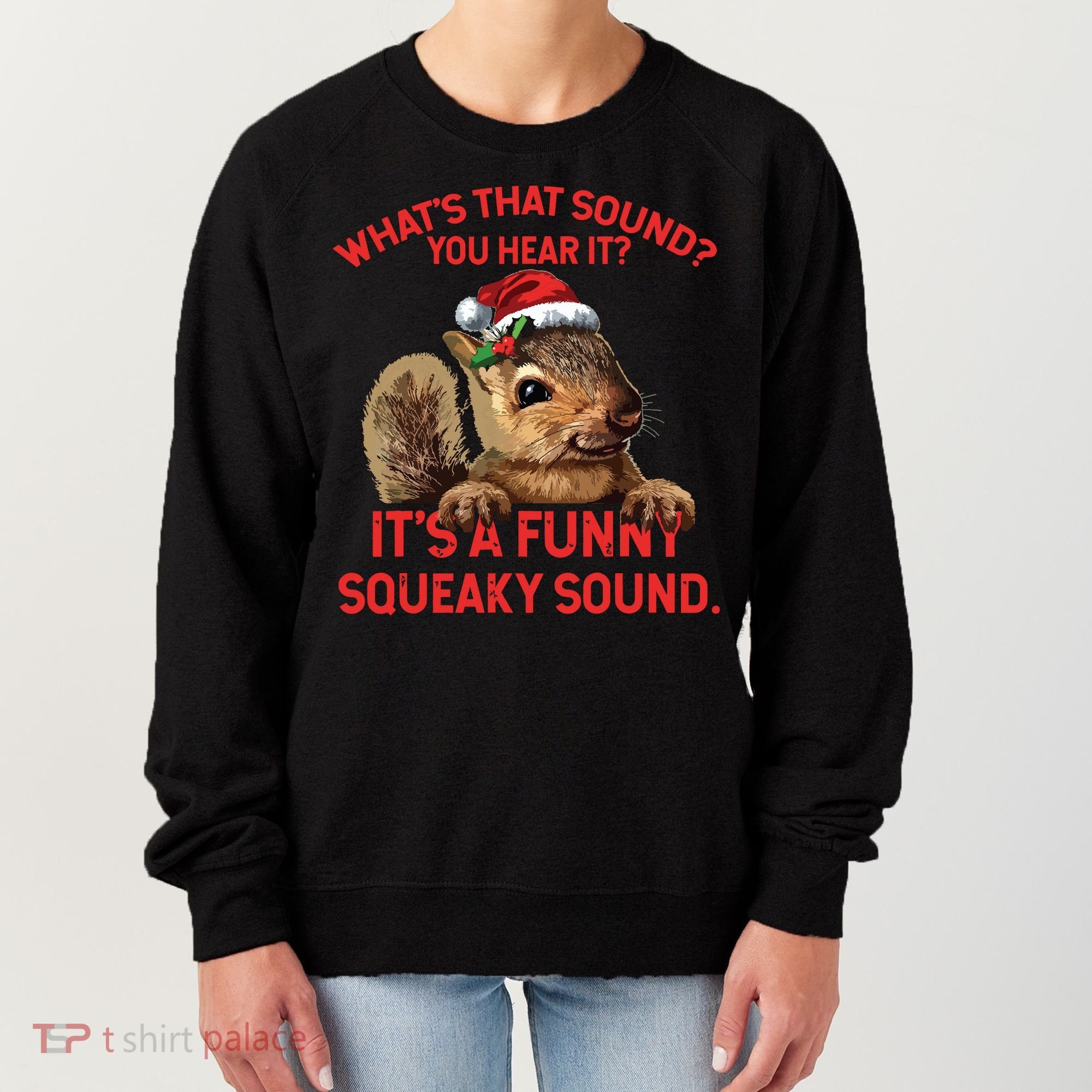Its A Funny Squeaky Sound Christmas Squirrel Women's Sweatshirt