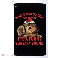 Its A Funny Squeaky Sound Christmas Squirrel Golf Towel thumb 0