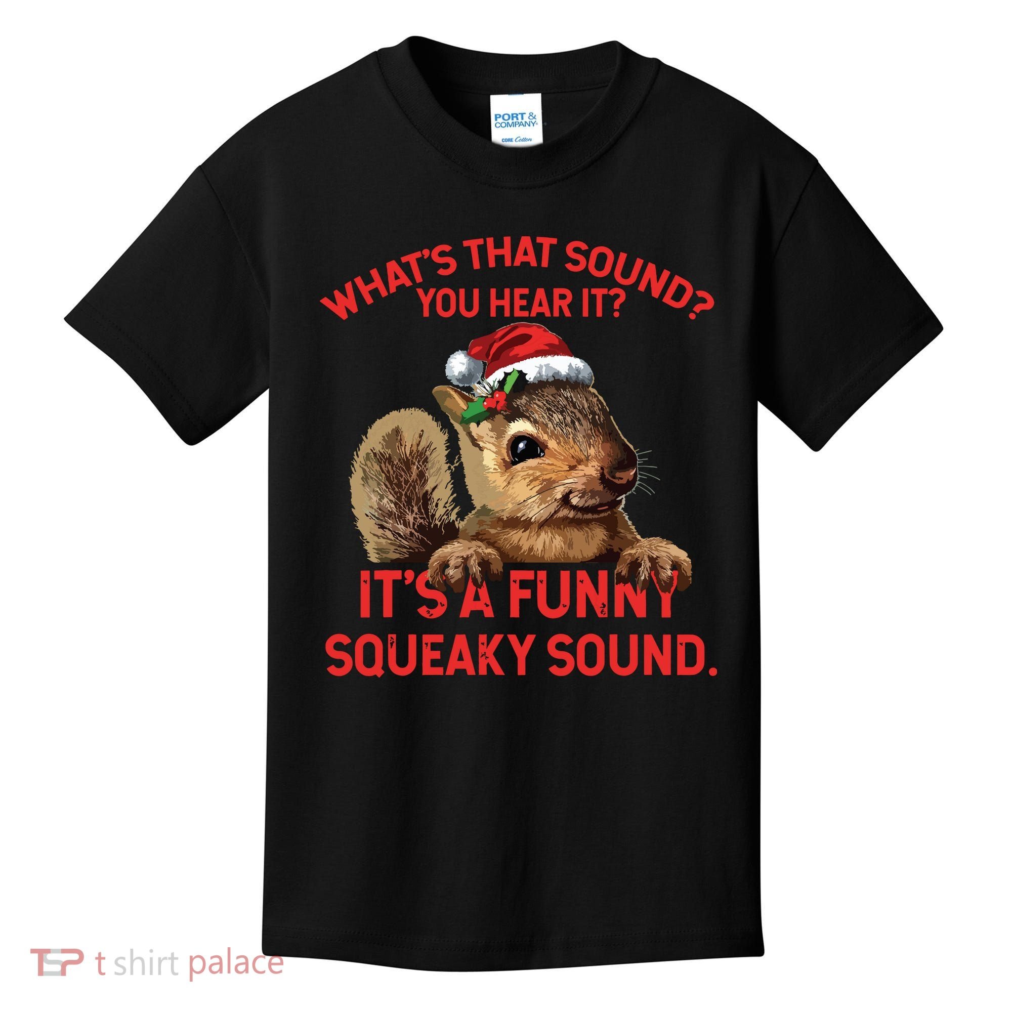 Its A Funny Squeaky Sound Christmas Squirrel Kids T-Shirt
