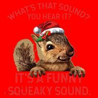 Its A Funny Squeaky Sound Christmas Squirrel Santa Hat thumb 1