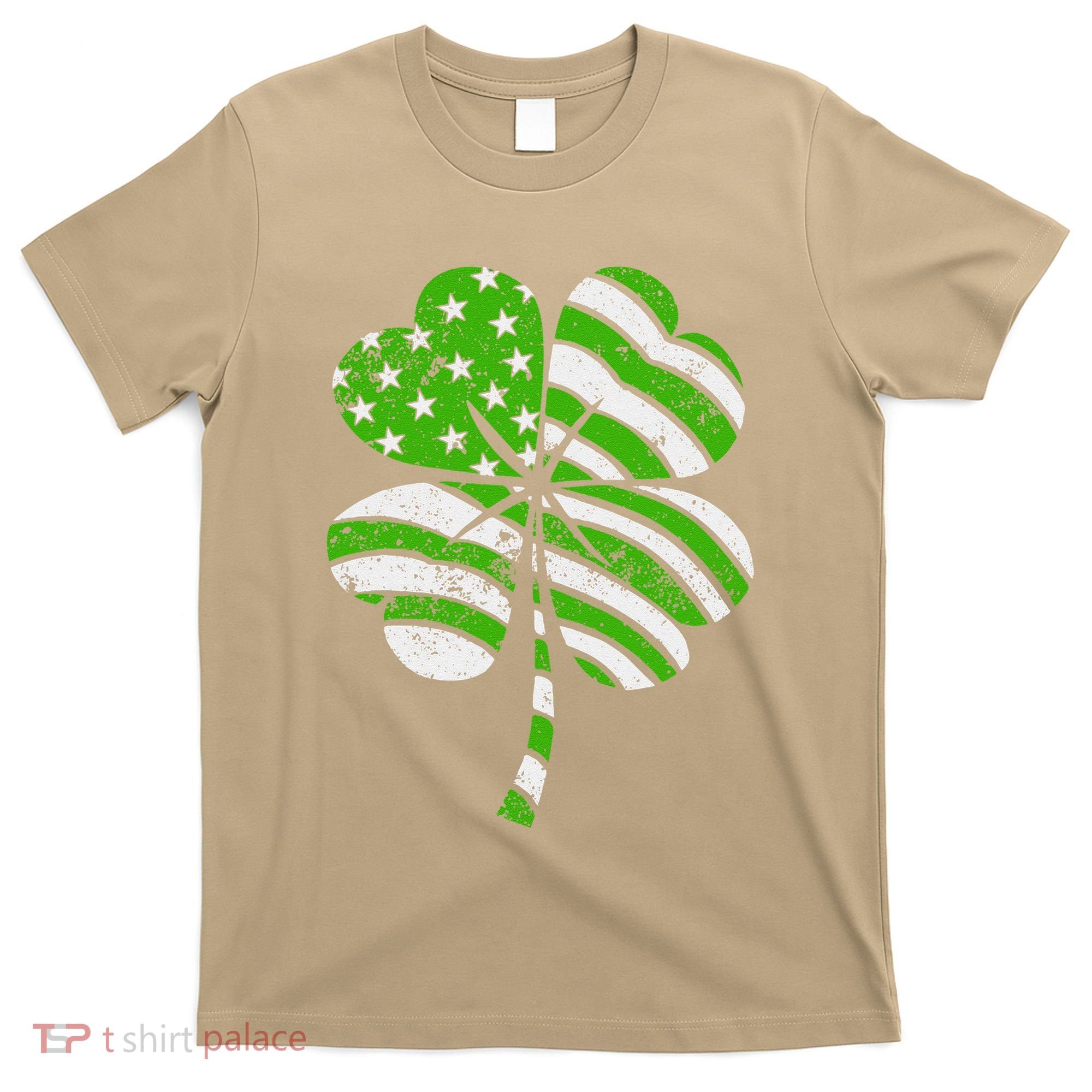 Irish American Flag Vintage Shamrock St Patricks Day T-Shirt