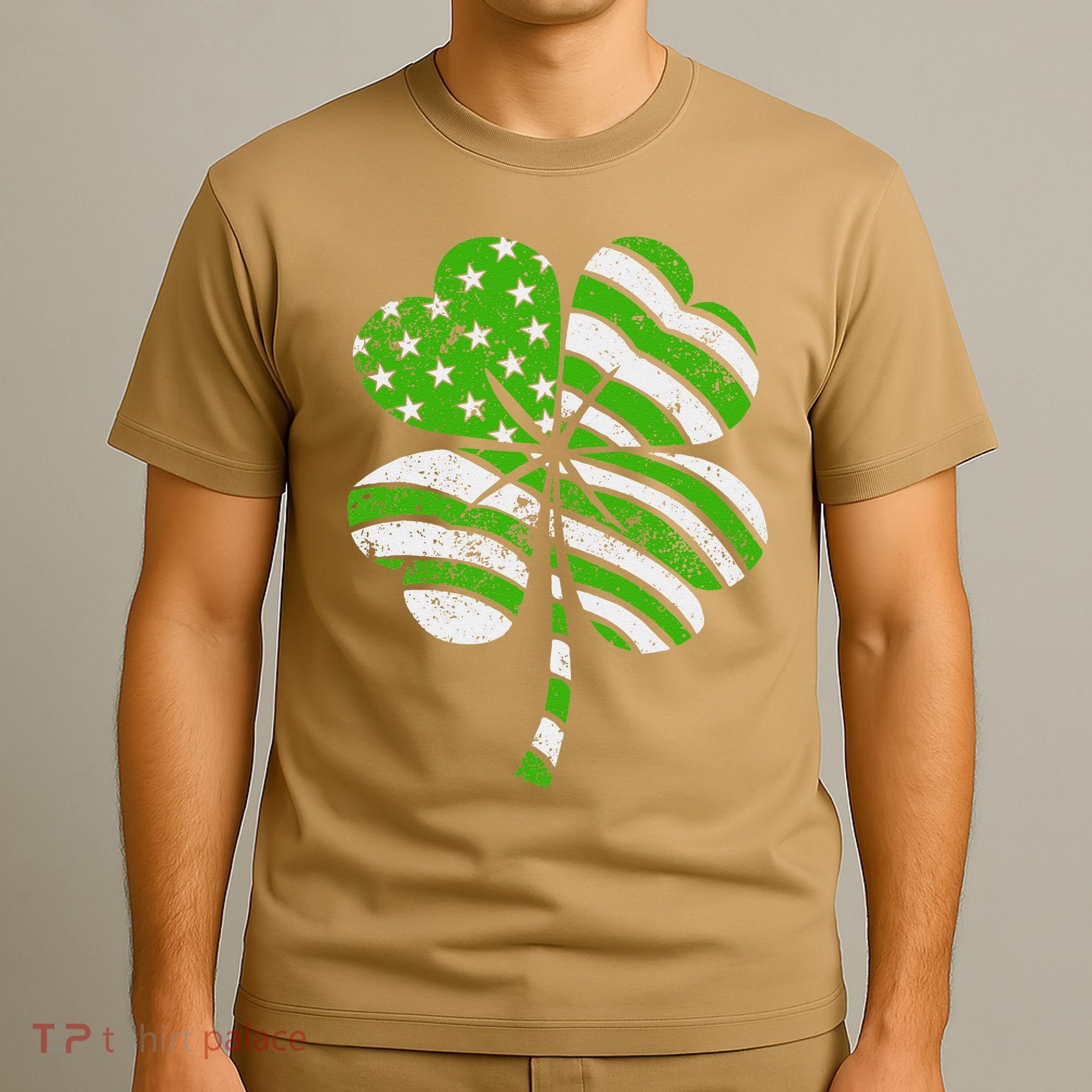 Irish American Flag Vintage Shamrock St Patricks Day T-Shirt