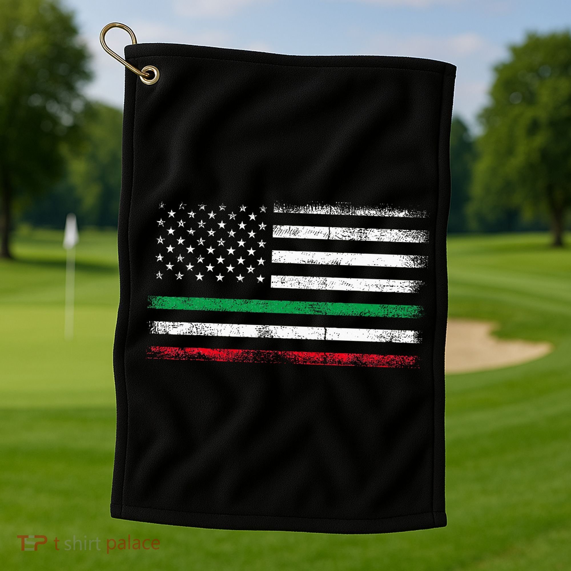 Italian American Flag Italy Flag Golf Towel