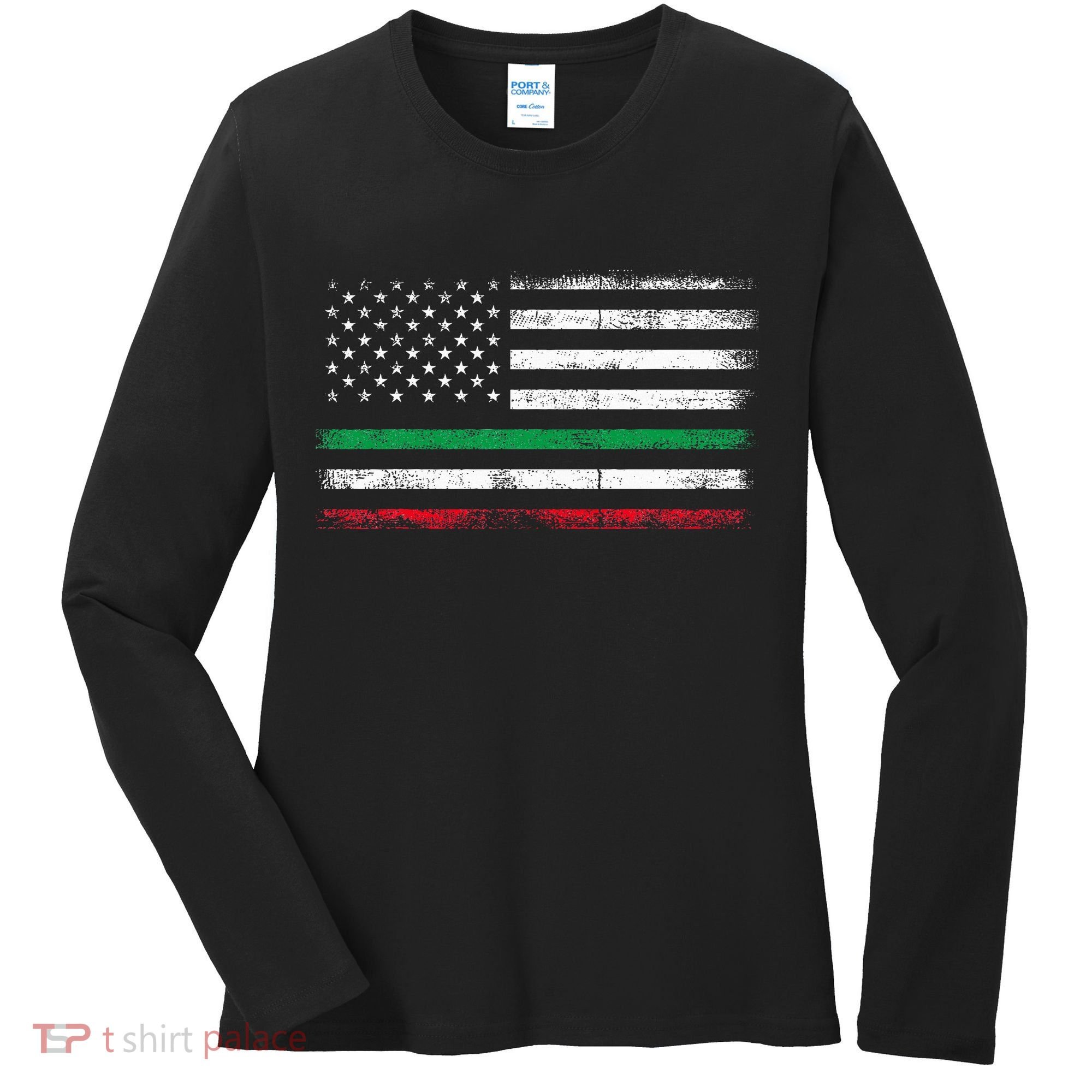 Italian American Flag Italy Flag Women's Long Sleeve Shirt