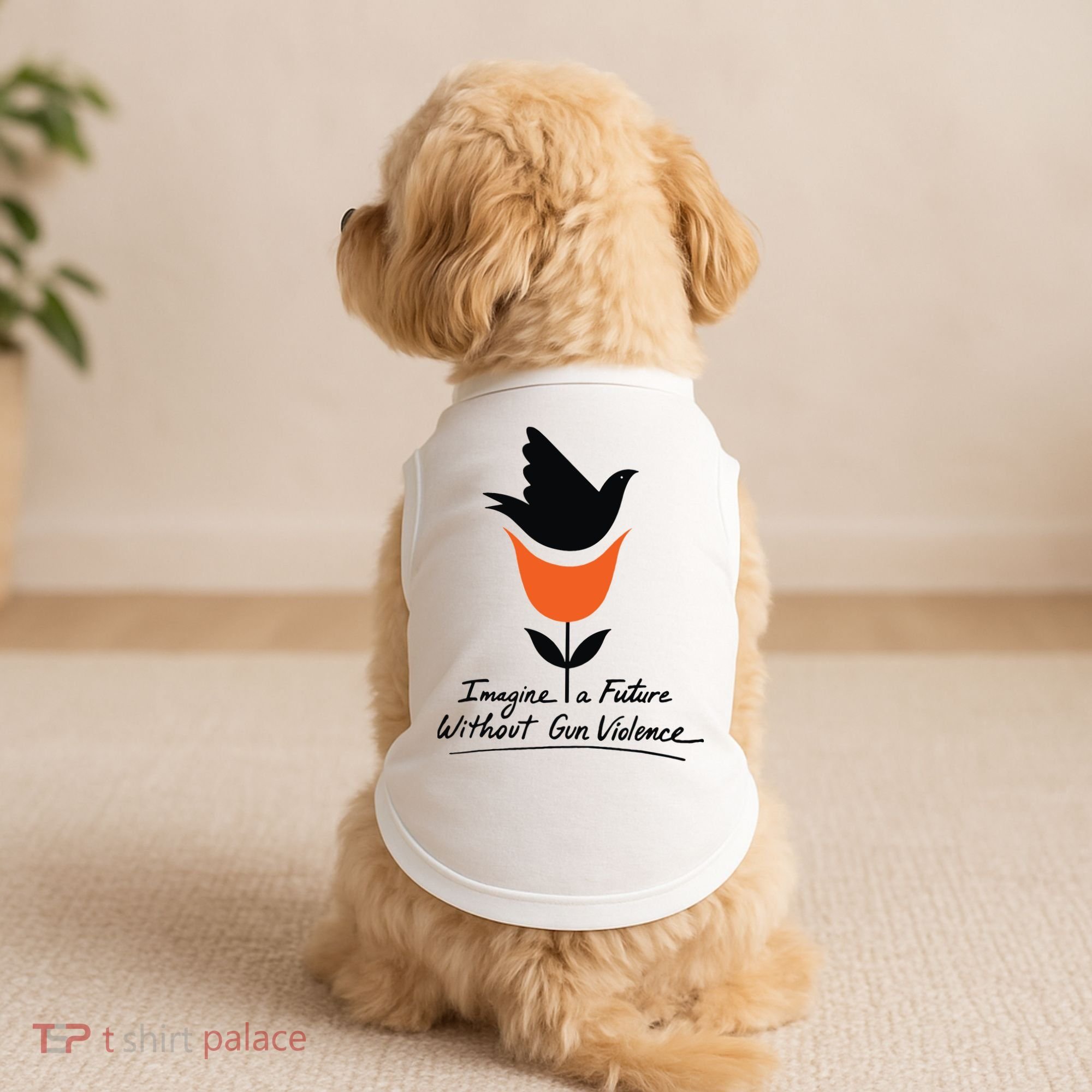 Imagine A Future Without Gun Violence Tee For Gun Control Doggie Tank