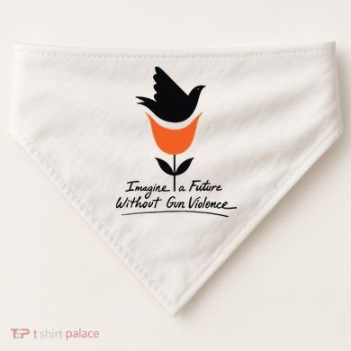 Imagine A Future Without Gun Violence Tee For Gun Control USA-Made Doggie Bandana