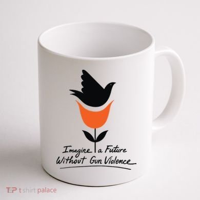Imagine A Future Without Gun Violence Tee For Gun Control Coffee Mug back