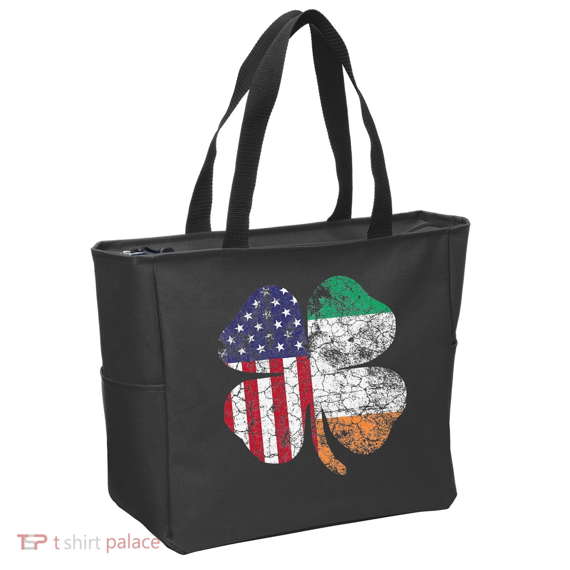 Irish American Flag Ireland Flag ST PATRICKS DAY Gift Lucky Tote Bag
