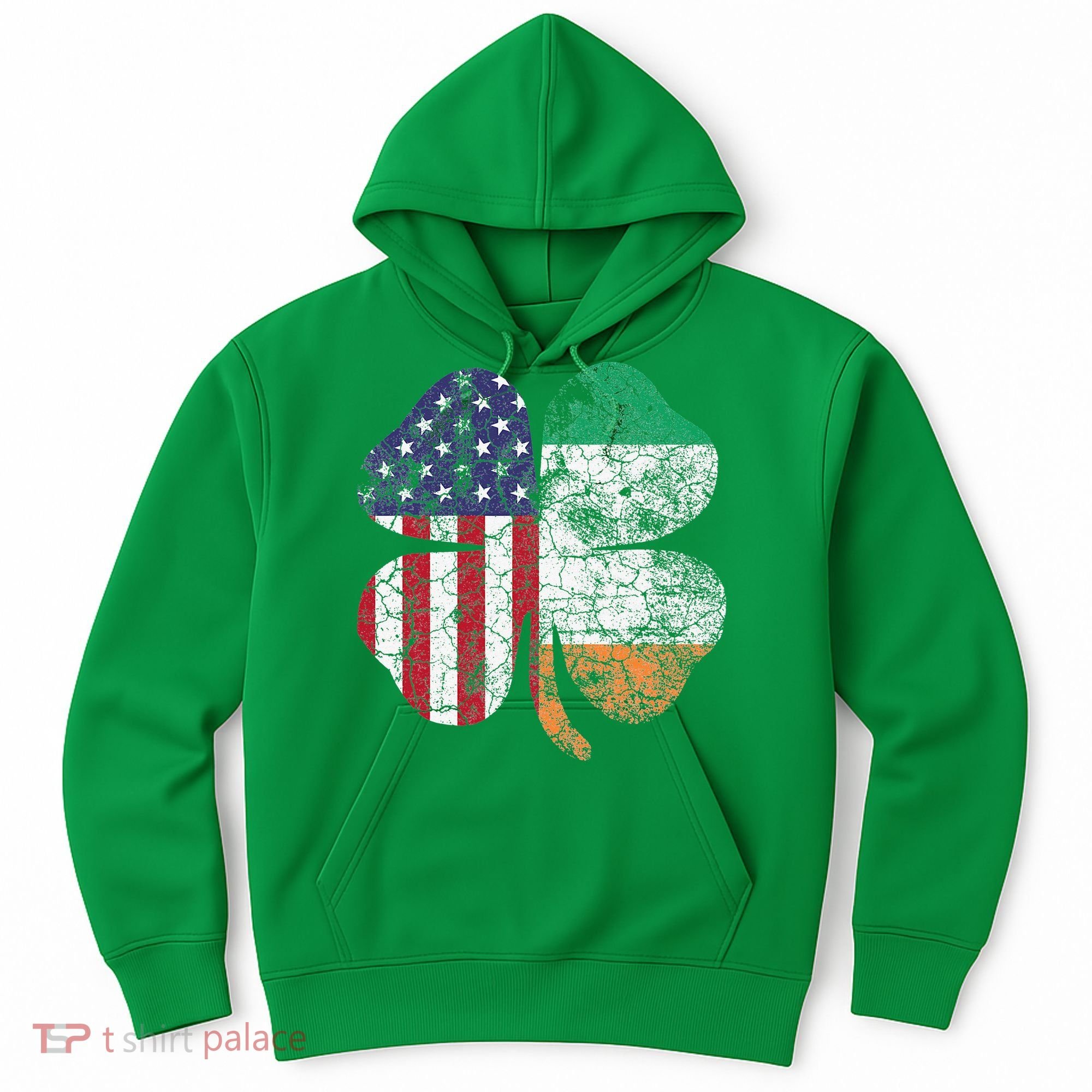 Irish American Flag Ireland Flag ST PATRICKS DAY Gift Lucky Hoodie