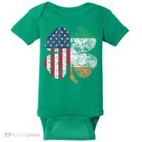 Irish American Flag Ireland Flag ST PATRICKS DAY Gift Lucky Baby Bodysuit thumb 0