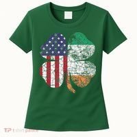 Irish American Flag Ireland Flag ST PATRICKS DAY Gift Lucky Women's T-Shirt thumb 0