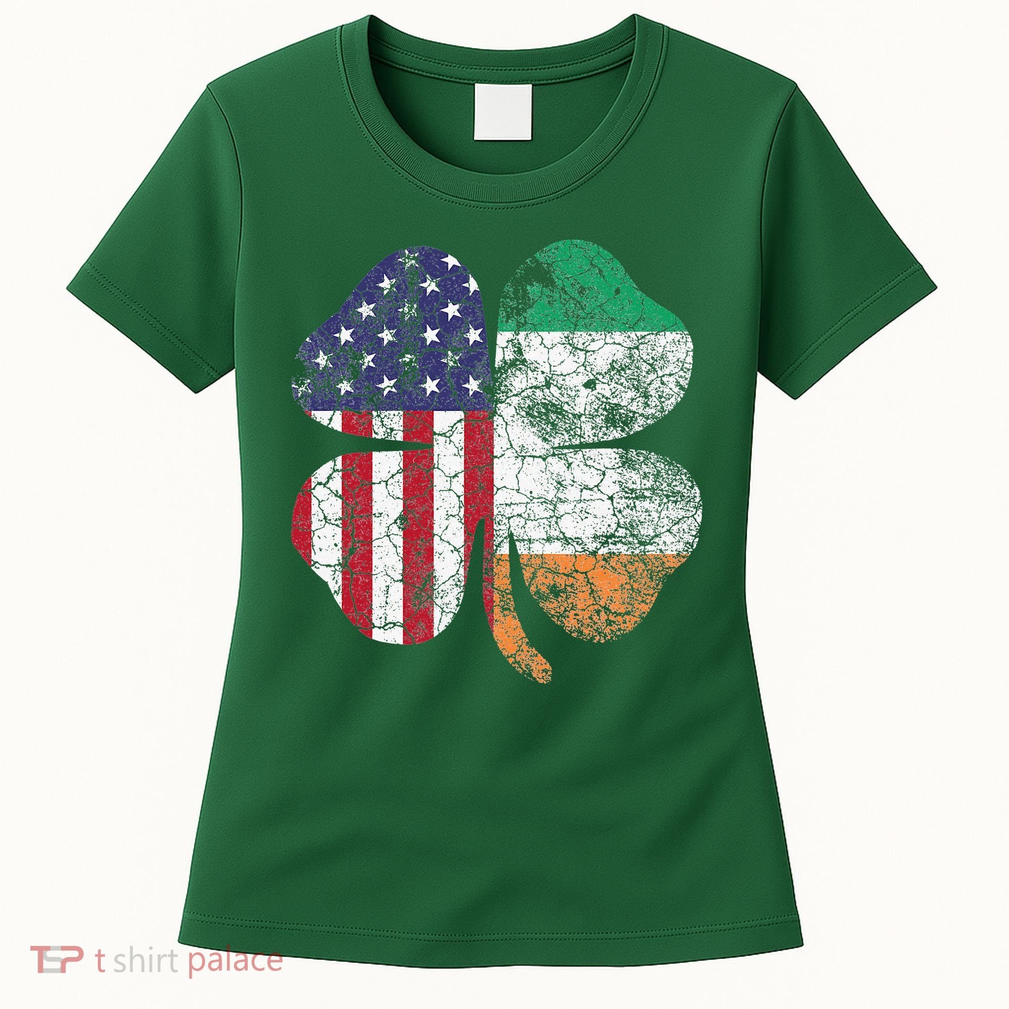 Irish American Flag Ireland Flag ST PATRICKS DAY Gift Lucky Women's T-Shirt