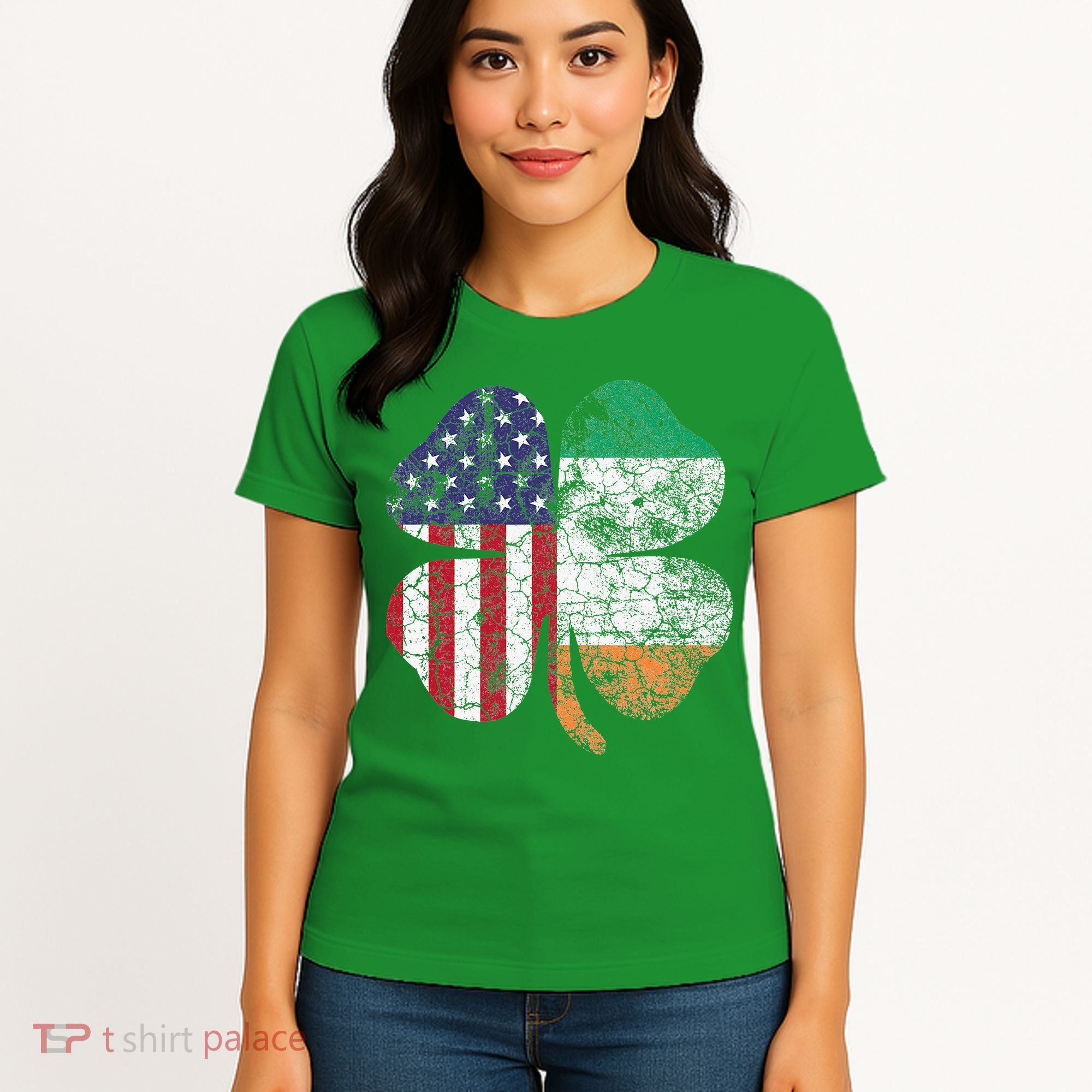 Irish American Flag Ireland Flag ST PATRICKS DAY Gift Lucky Women's T-Shirt