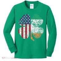 Irish American Flag Ireland Flag ST PATRICKS DAY Gift Lucky Kids Long Sleeve Shirt thumb 0