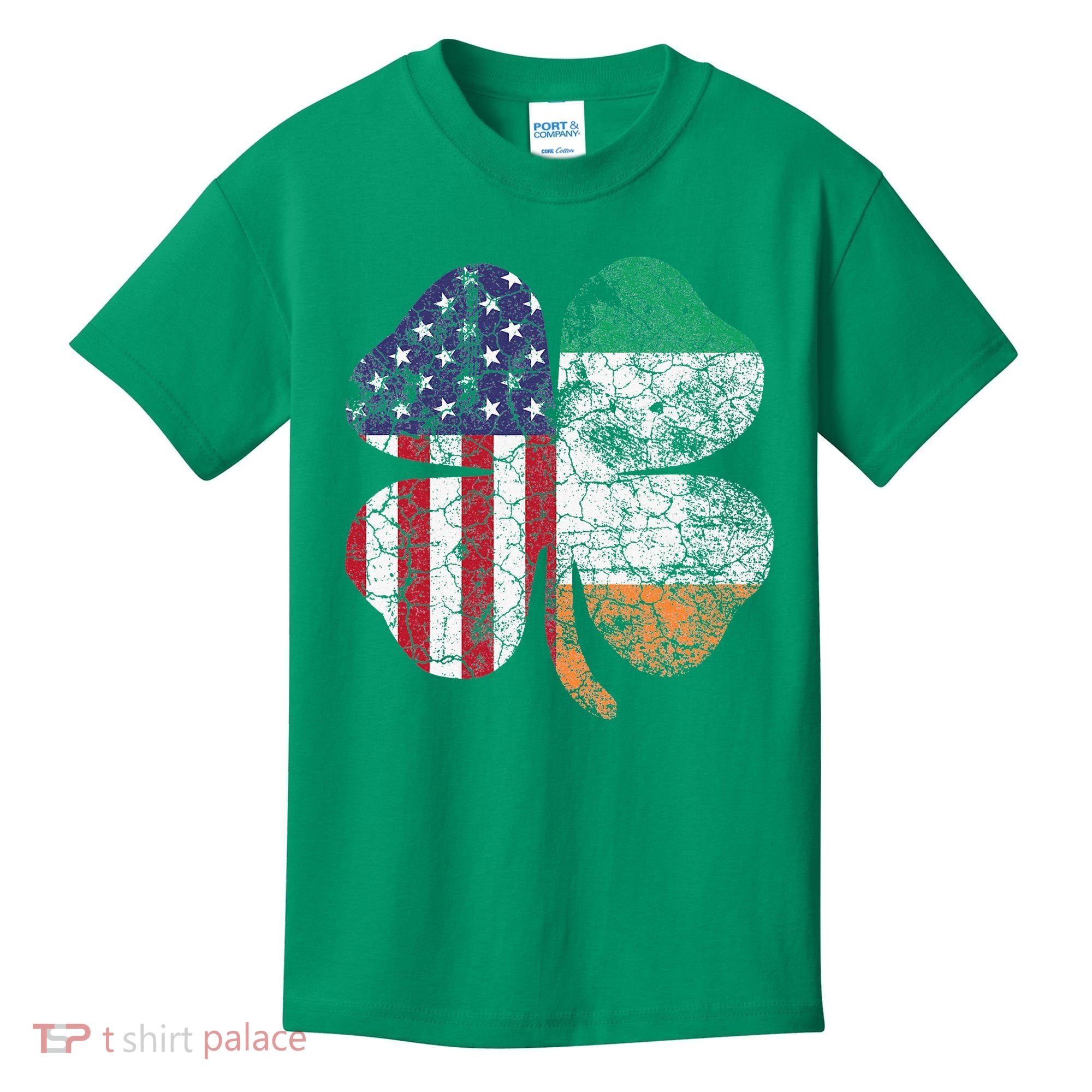 Irish American Flag Ireland Flag ST PATRICKS DAY Gift Lucky Kids T-Shirt