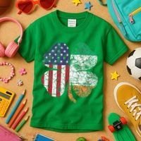 Irish American Flag Ireland Flag ST PATRICKS DAY Gift Lucky Kids T-Shirt thumb 3