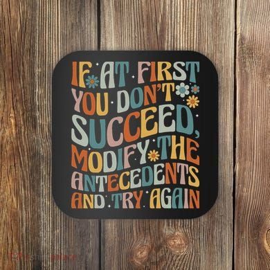 If At First You Dont Succeed Behavior Teacher ABA Therapist Coaster