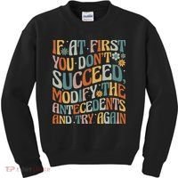 If At First You Dont Succeed Behavior Teacher ABA Therapist Kids Sweatshirt thumb 0