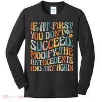 If At First You Dont Succeed Behavior Teacher ABA Therapist Kids Long Sleeve Shirt thumb 0
