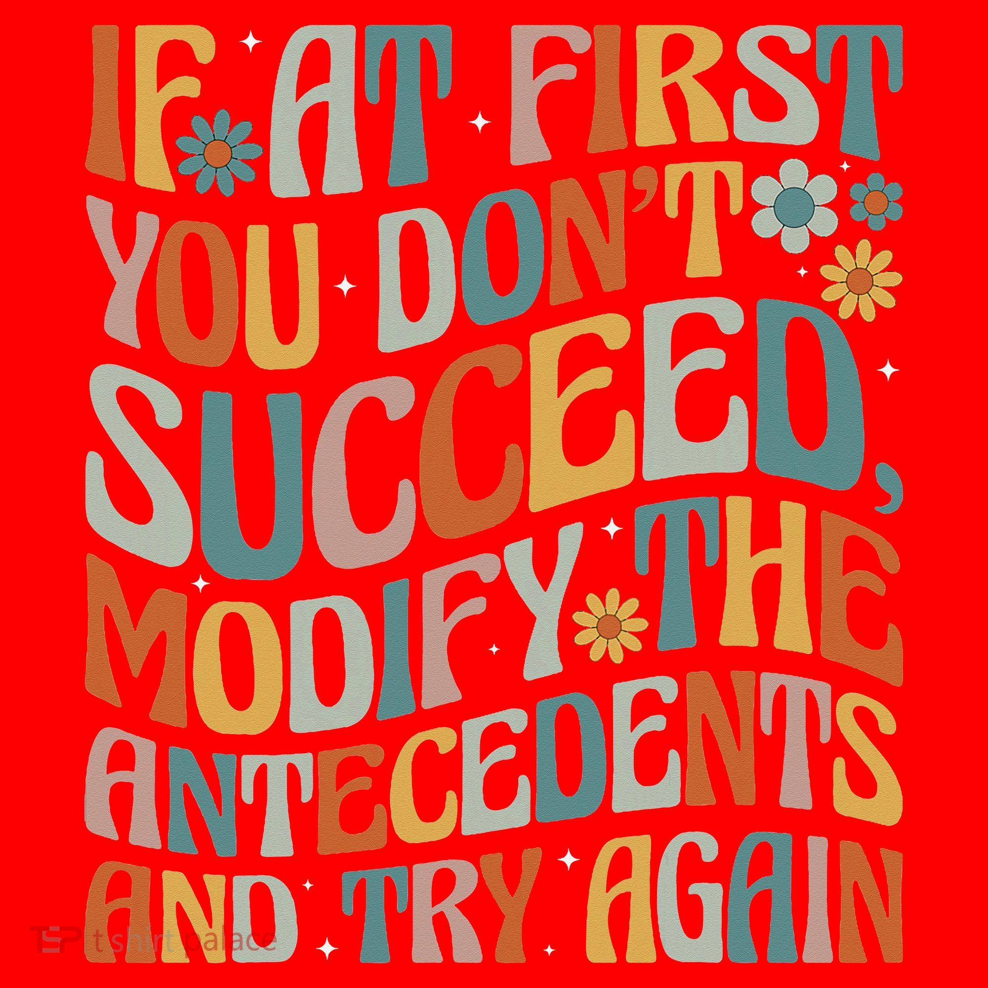 If At First You Dont Succeed Behavior Teacher ABA Therapist Santa Hat