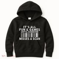 Its All Fun And Games Until Someone Misses A Scan Postal Kids Hoodie thumb 0