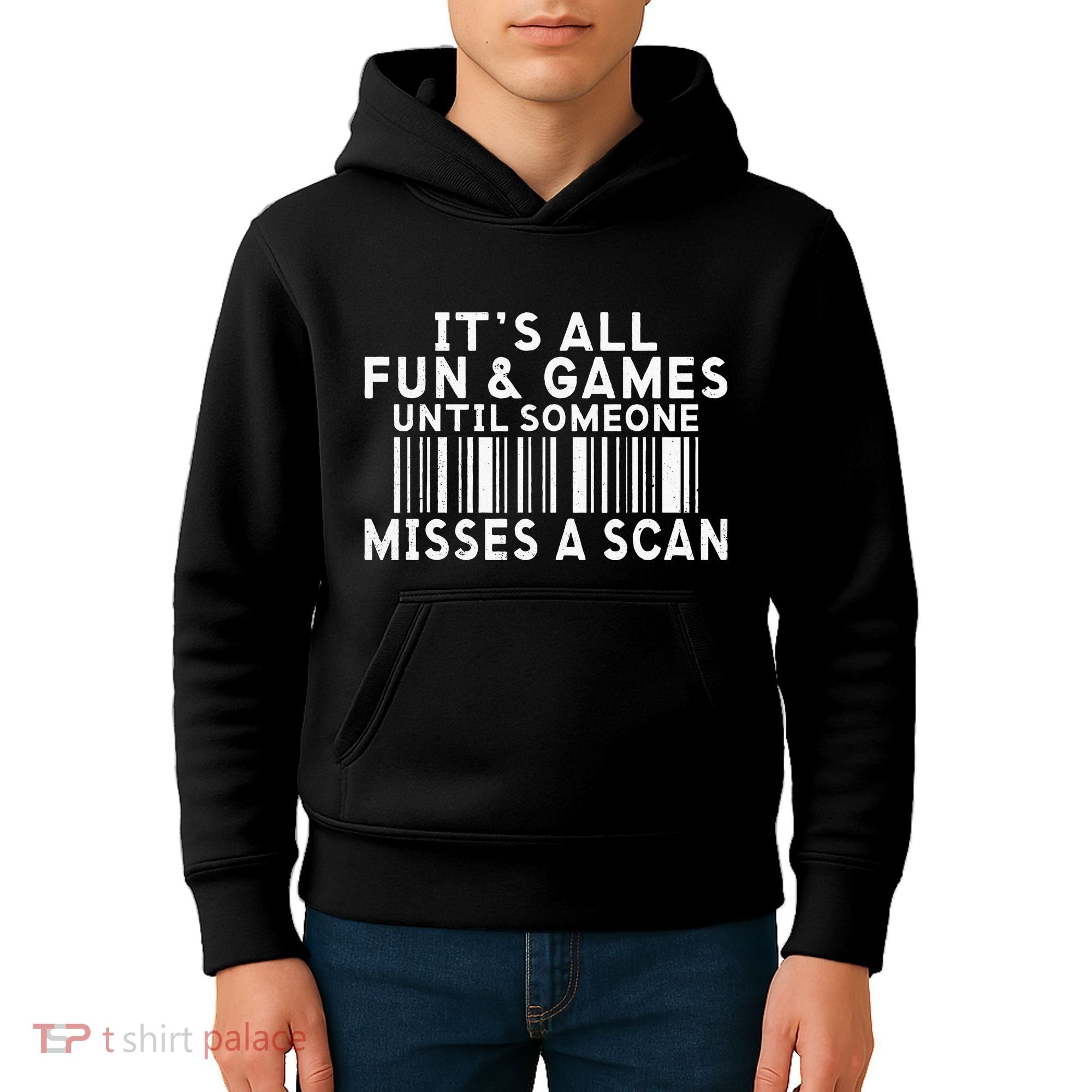 Its All Fun And Games Until Someone Misses A Scan Postal Kids Hoodie