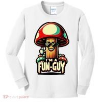IM A Fun Guy Amusing Mushroom EnthusiastS Funny Pun Kids Long Sleeve Shirt thumb 0