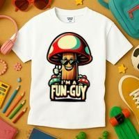 IM A Fun Guy Amusing Mushroom EnthusiastS Funny Pun Kids T-Shirt thumb 3