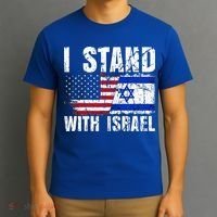 Israeli American Flag Pride Israel Usa Star Of Jerusalem T-Shirt thumb 3