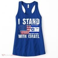 Israeli American Flag Pride Israel Usa Star Of Jerusalem Women's Tank Top thumb 0