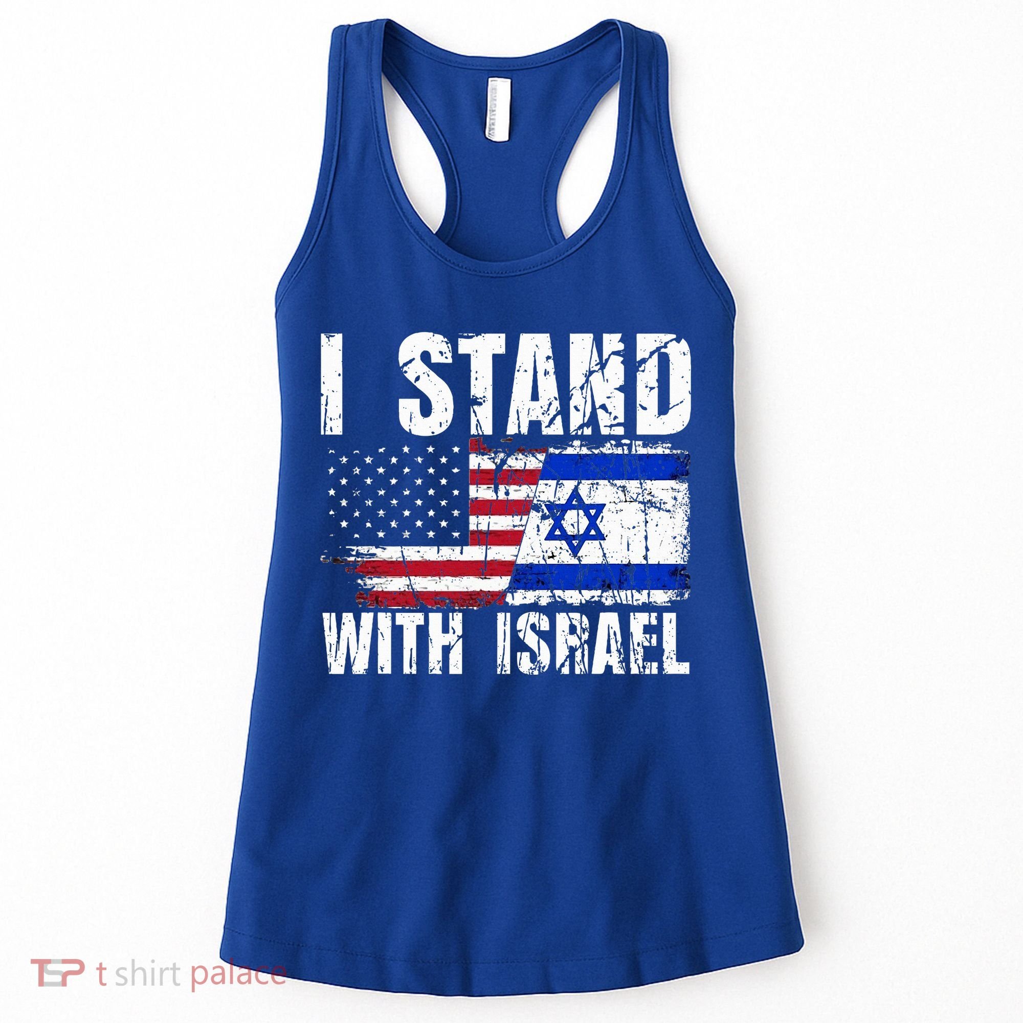 Israeli American Flag Pride Israel Usa Star Of Jerusalem Women's Tank Top