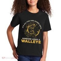 ItS All Fun Games Until Someone Loses A Walleye Fishing Kids T-Shirt thumb 2