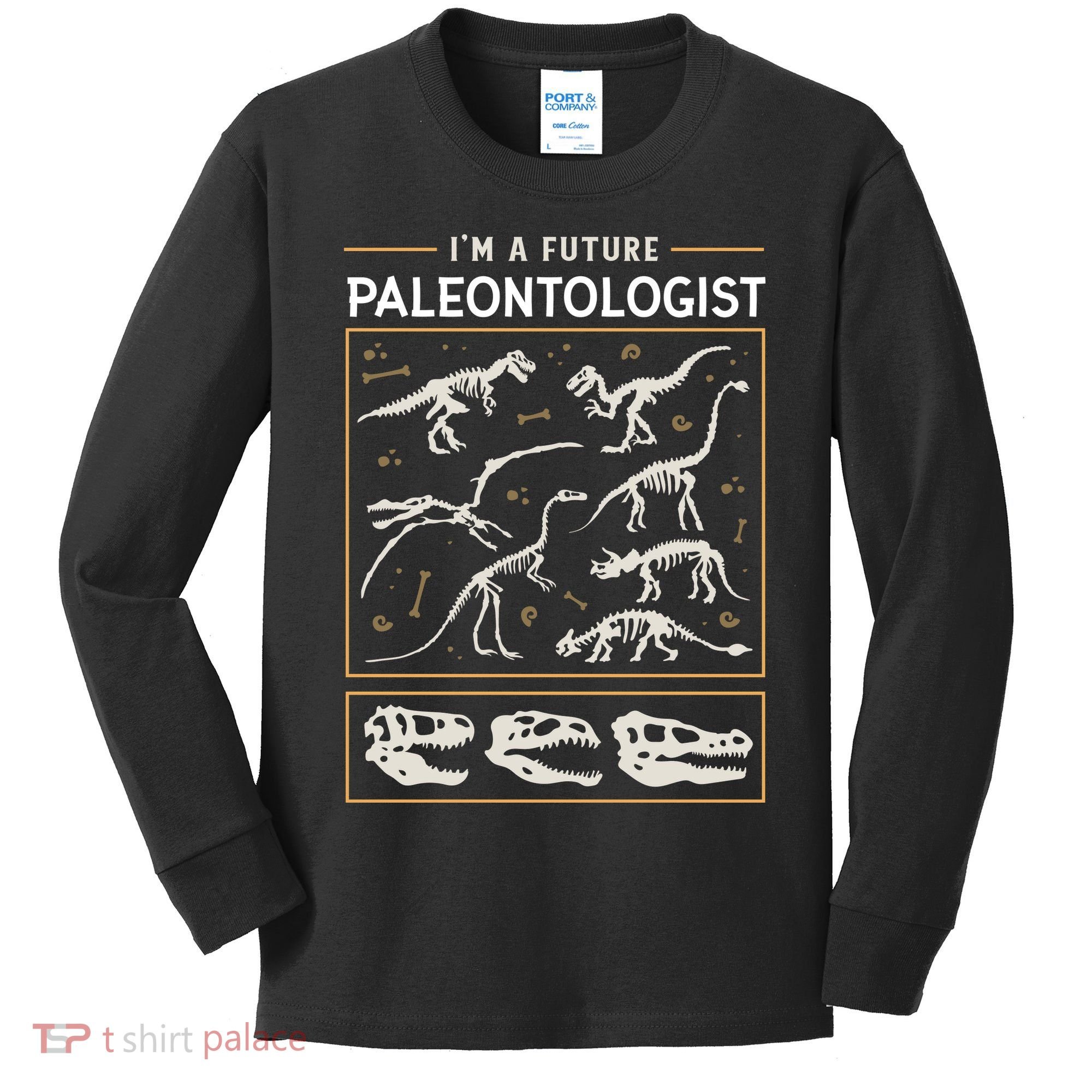 Im A Future Paleontologist Kids Long Sleeve Shirt