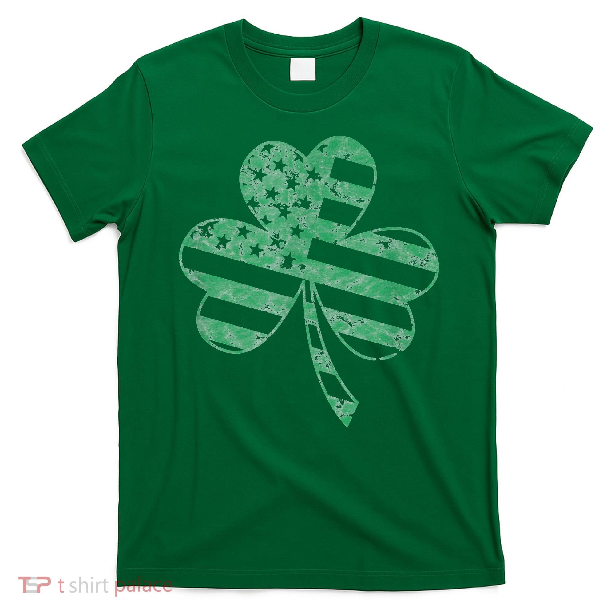 Irish American Flag Vintage Shamrock St Patricks Day T-Shirt