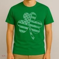Irish American Flag Vintage Shamrock St Patricks Day T-Shirt thumb 3