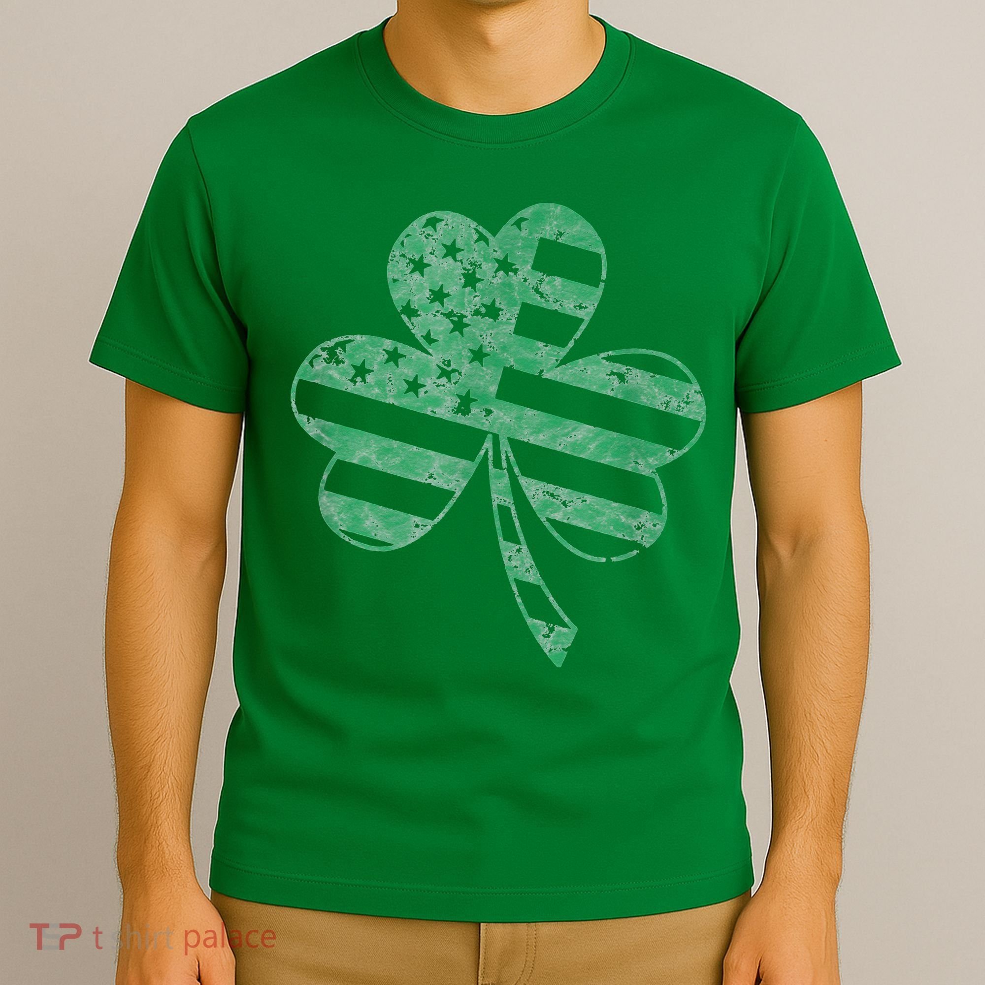 Irish American Flag Vintage Shamrock St Patricks Day T-Shirt