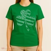 Irish American Flag Vintage Shamrock St Patricks Day T-Shirt thumb 4