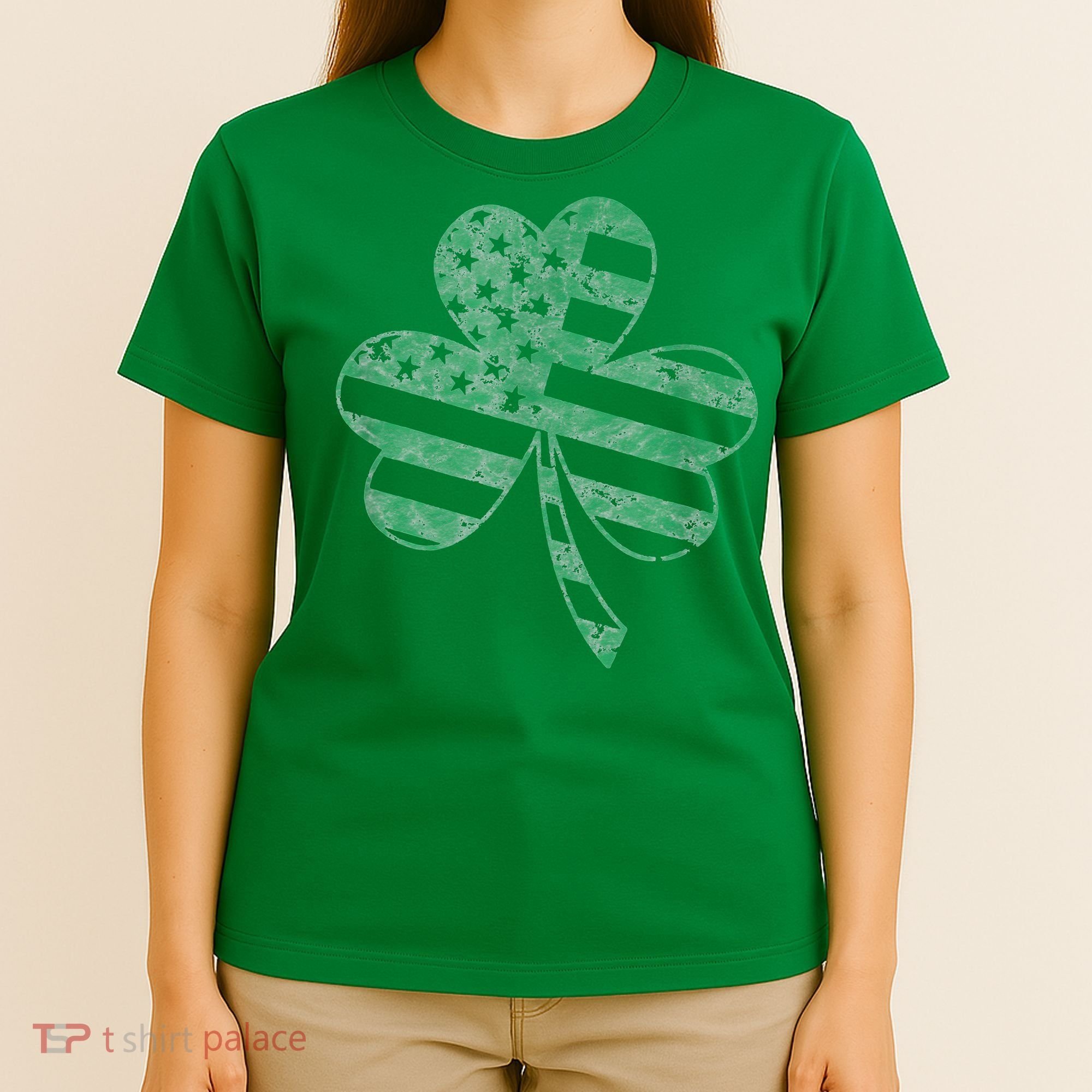 Irish American Flag Vintage Shamrock St Patricks Day T-Shirt