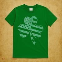 Irish American Flag Vintage Shamrock St Patricks Day T-Shirt thumb 5